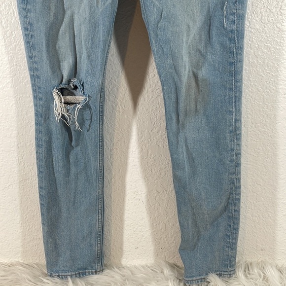 & Denim H&M Distressed High Rise Button Fly Vintage Skinny Jeans Light Size 30 - Picture 3 of 11